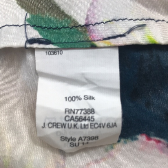 J. Crew silk blouse, size 4 floral sleeveless - Picture 5 of 6
